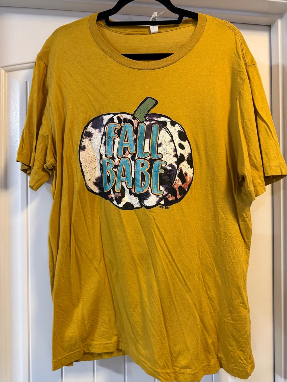 Bella Canvas Mustard Yellow 'Fall Babe' Pumpkin Graphic Tee